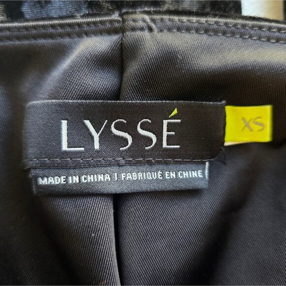 M Lysse Black Crushed Velvet Leggings Pants Size XS Stretch Layering Lined Waist - Picture 7 of 8